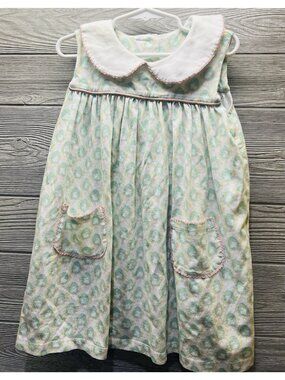 Shrimp & Grits Girl’s Knit Dress Size 5 Bunny Rabbit Light Green Sleeveless